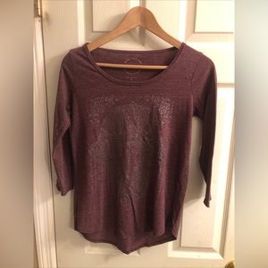 Lucky Brand Tshirt  3/4 sleeve. Purple